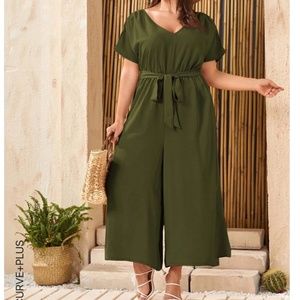 Versatile army green jumpsuit, NEVER WORN!